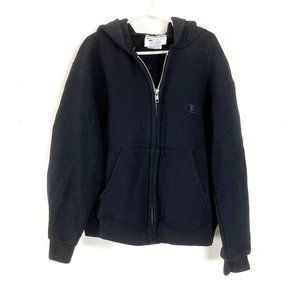 Champion Boys Black Long Sleeve Full Zip Hooded Sweatshirt Size Small
